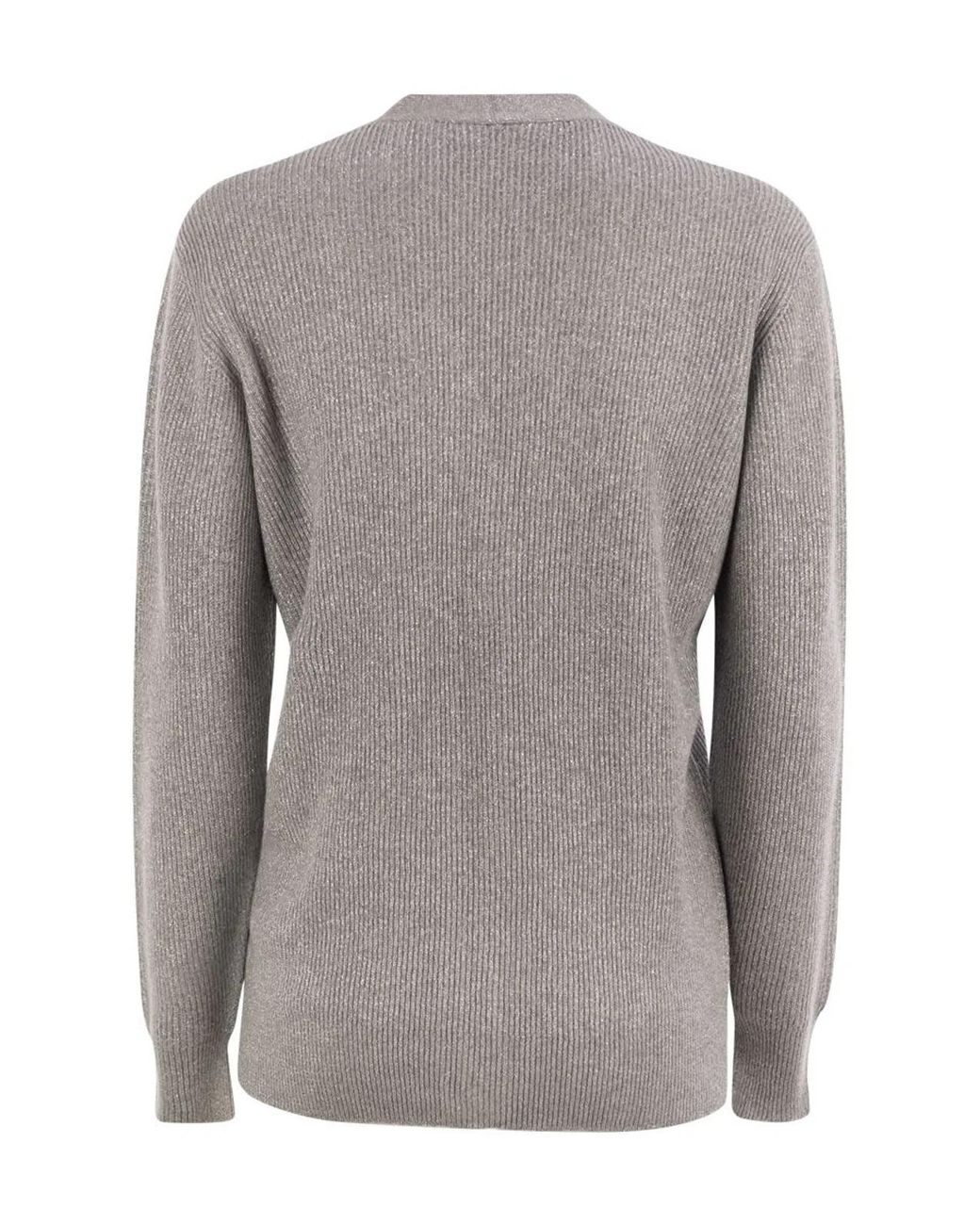 Fabiana Filippi Gray English Ribbed Cardigan