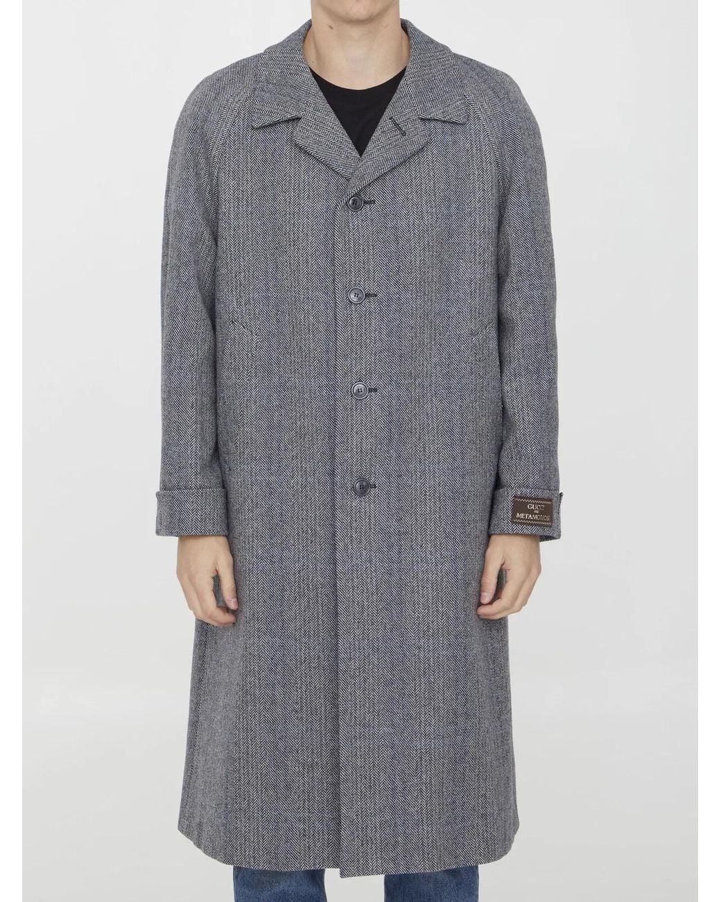 Gucci Gray Houndstooth Coat for men