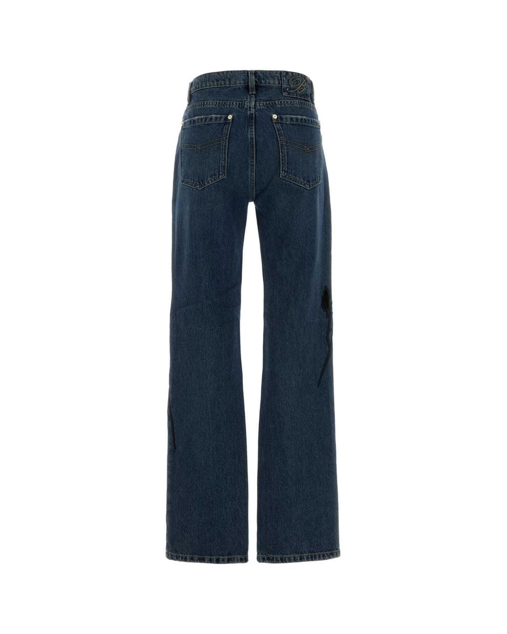 Blumarine Blue Blended Denim Jeans With Classic Five-Pocket Design