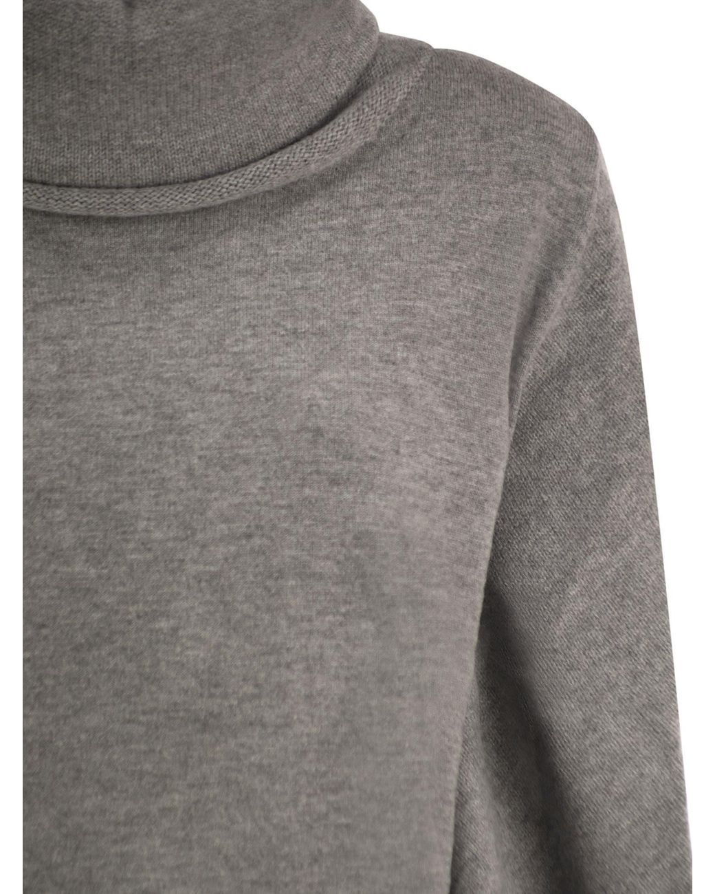 7 For All Mankind Gray Wool Roll-Neck Poncho