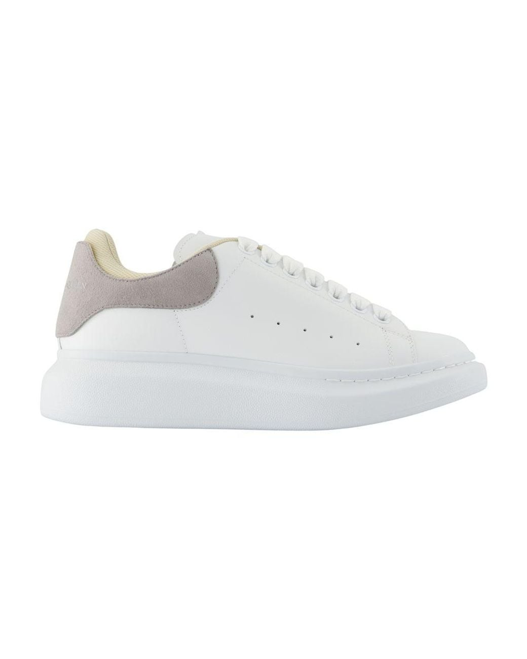 McQueen White Oversized Sneakers With Suede Heel Tab for men