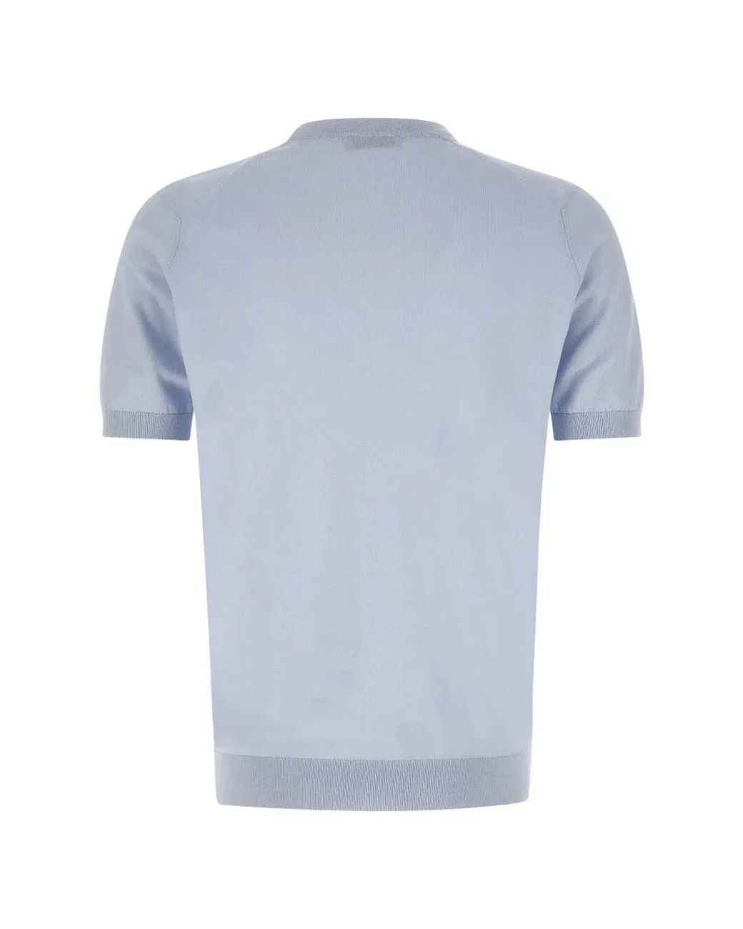 John Smedley Blue "Kempton" Crewneck Short Sleeves T-Shirt for men