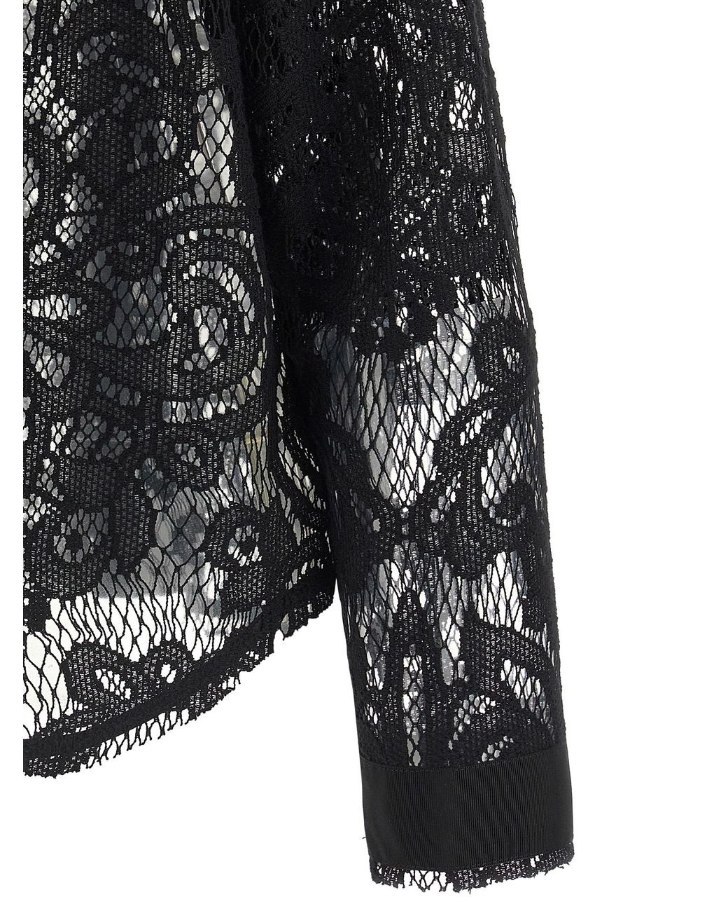 Nude Black Lace Shirt