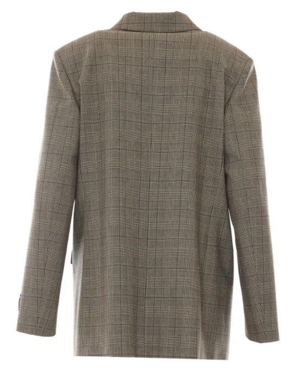 Pinko Gray Polyester Wool Jacket