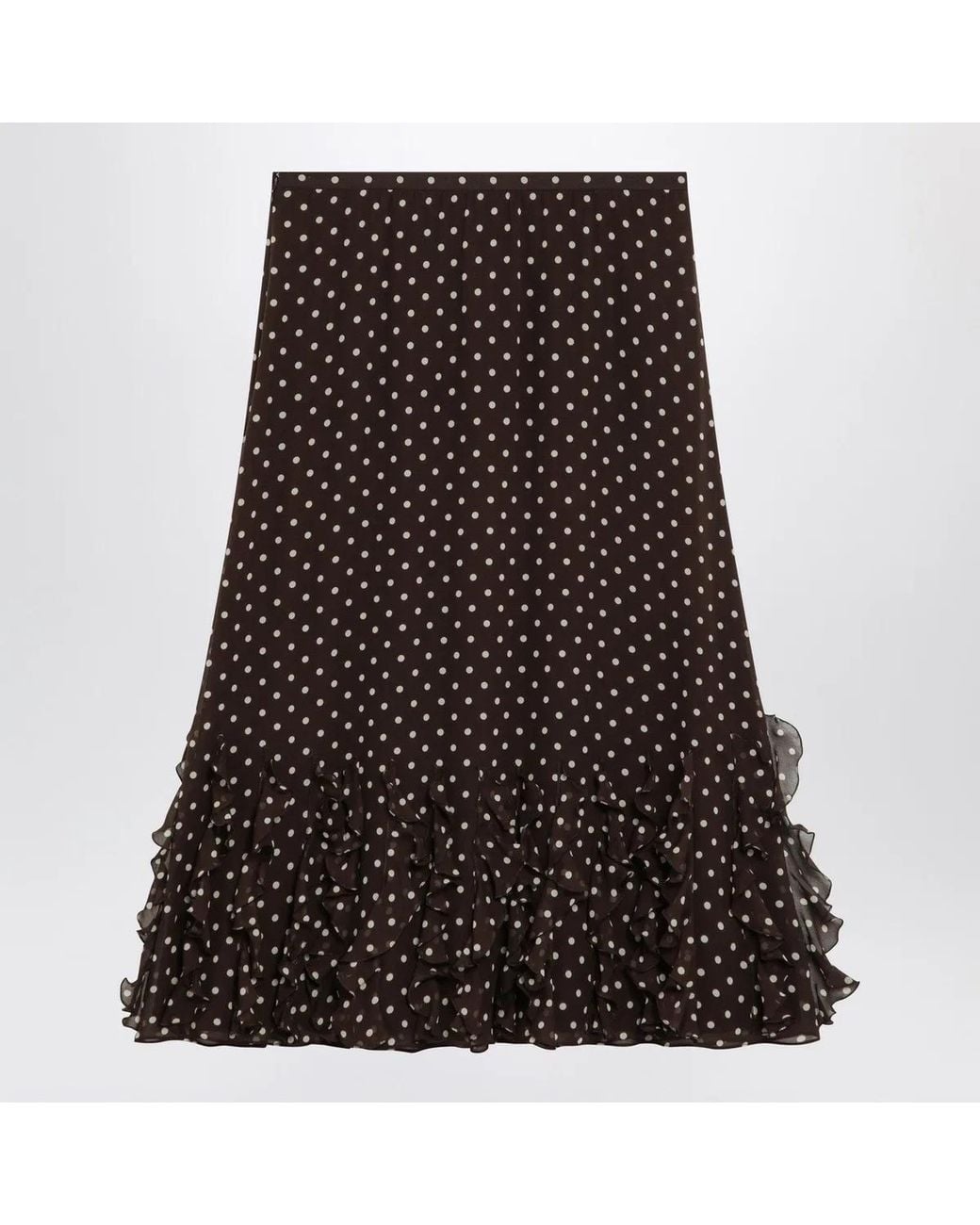 Valentino Black Silk Skirt With Plusdepois Motif