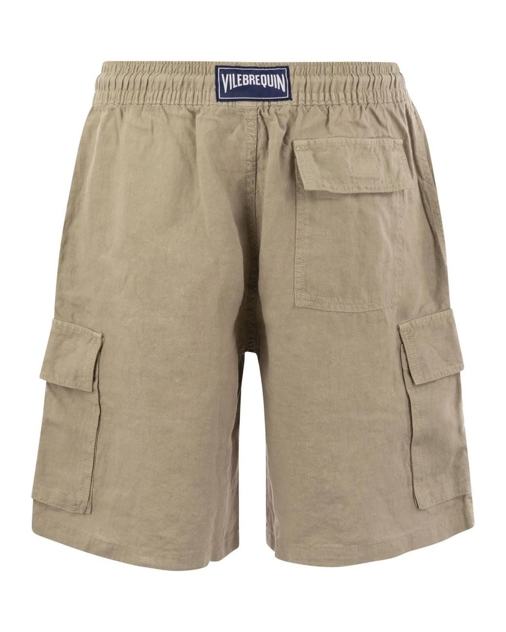 Vilebrequin Natural Linen Cargo Bermuda Shorts for men
