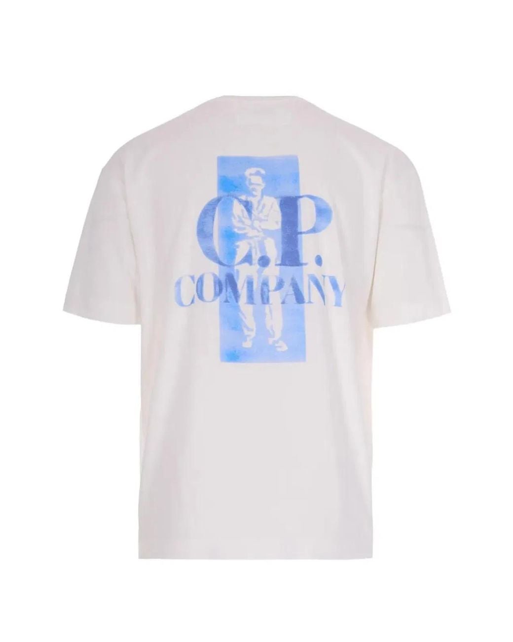 C P Company White C.P.Company T-Shirt With Logo for men