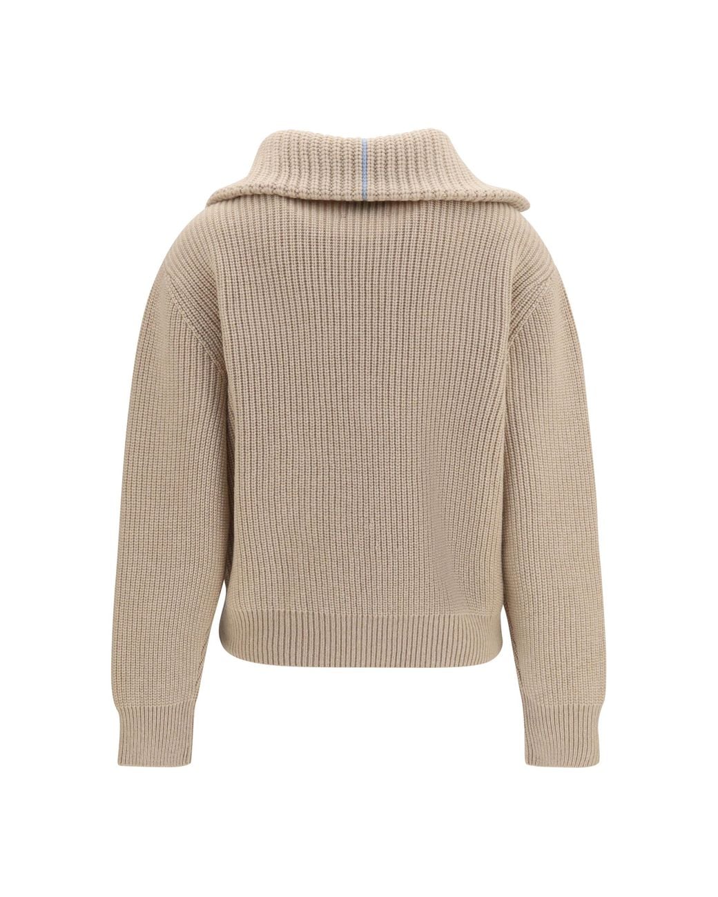 Malo Natural Cashmere High-Neck Zip Sweater Kashmir/Capra Hircus Polo Shirts