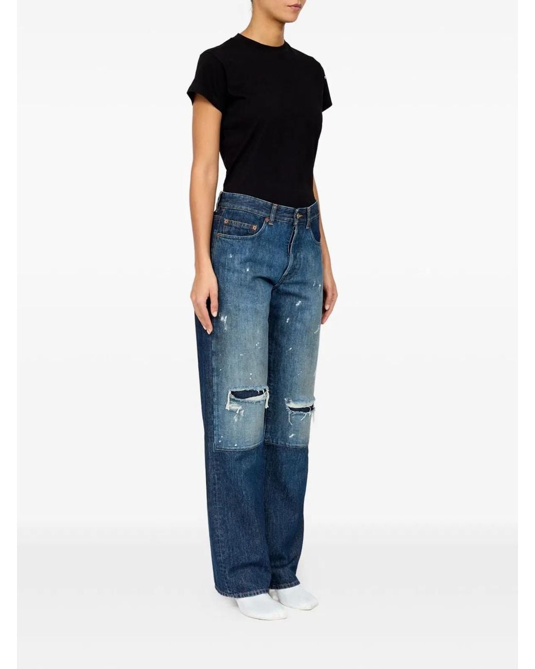 MM6 by Maison Margiela Blue Barrel Denim Cotton Jeans