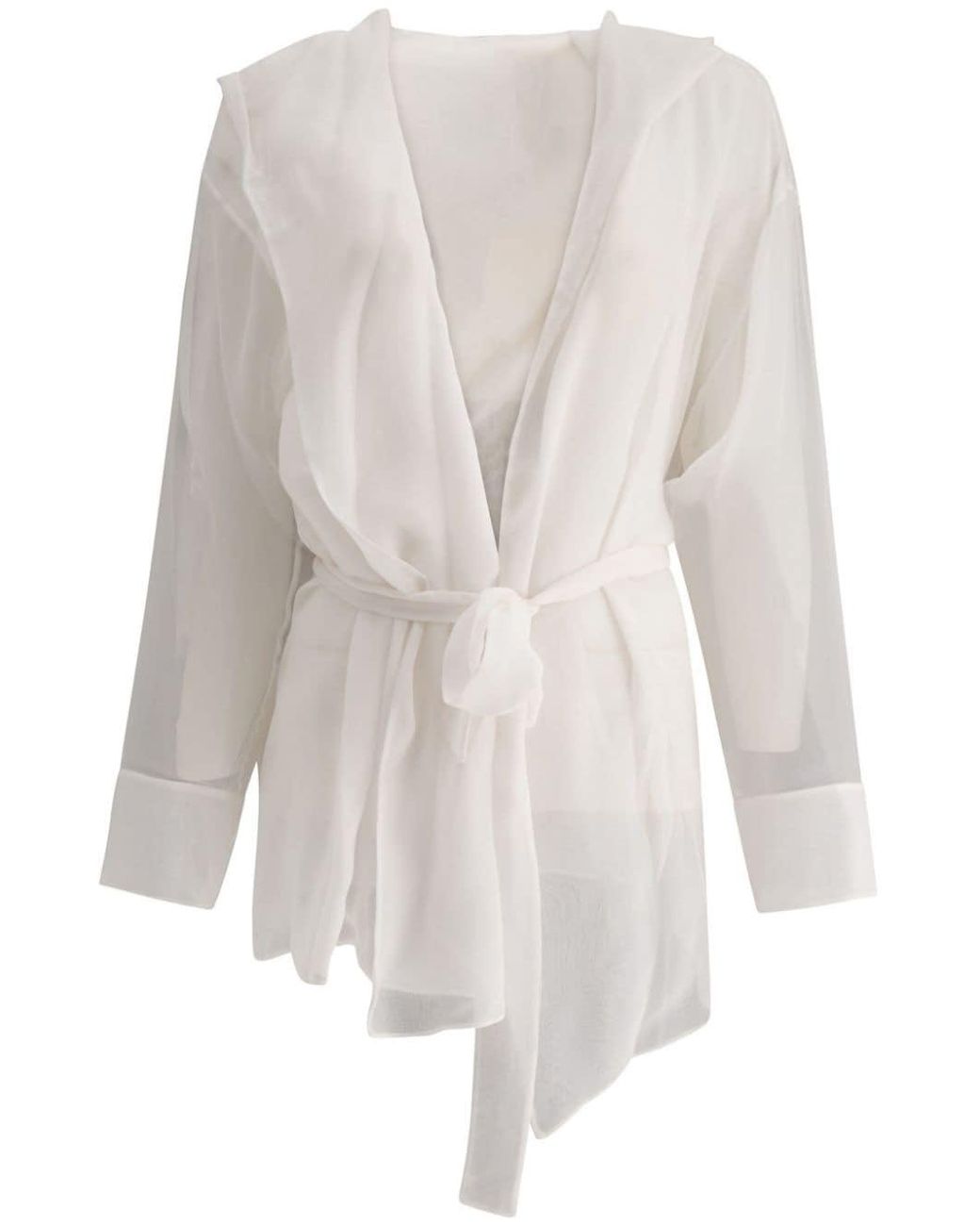 Max Mara White Silk Chiffon Jacket