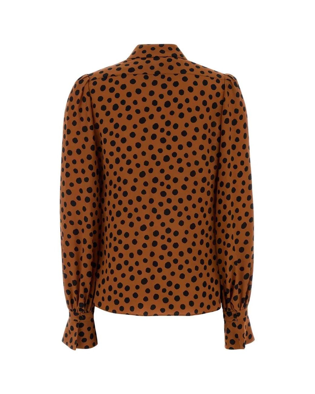 Valentino Garavani Brown Printed Silk Shirt
