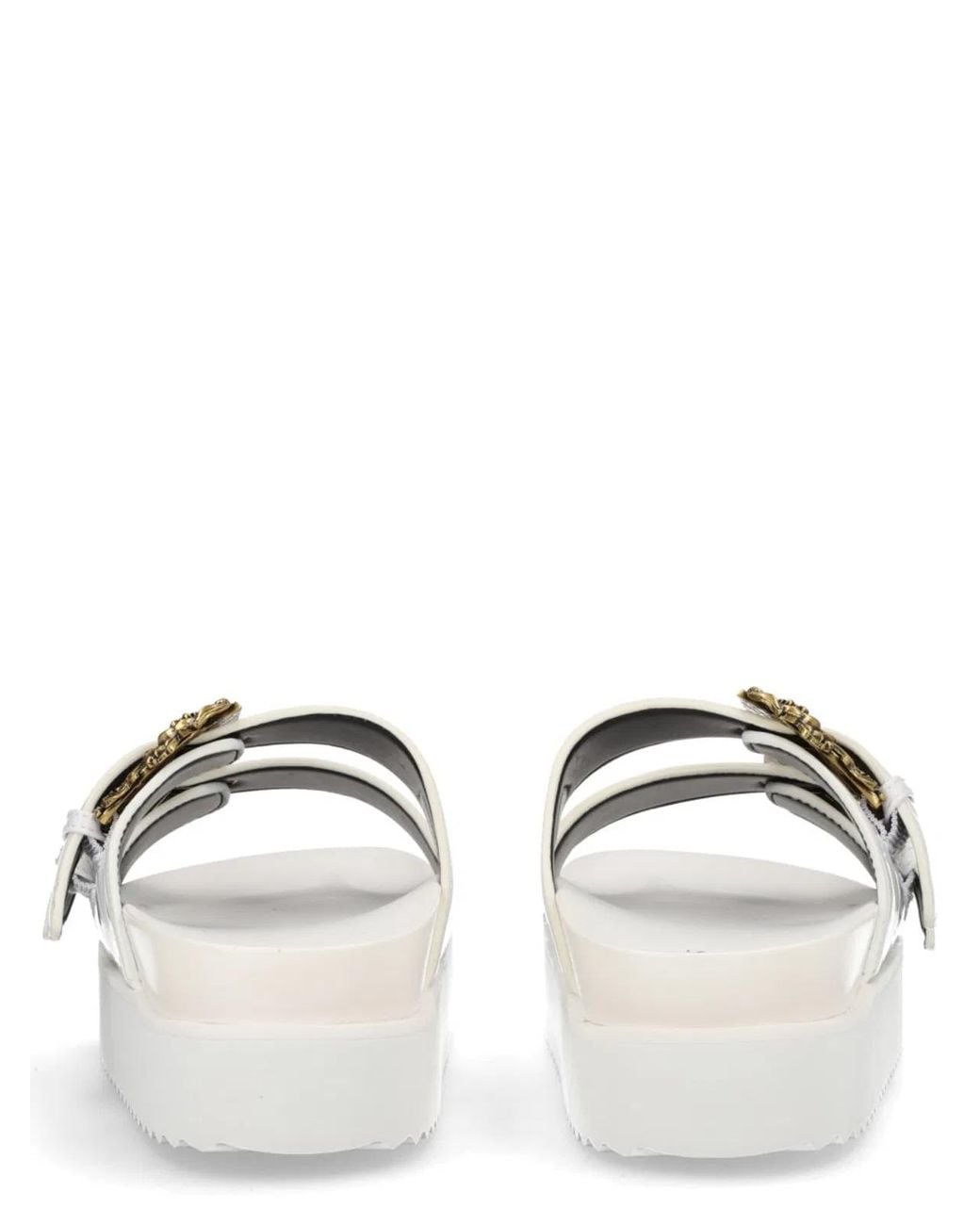 Versace Jeans Couture White Polyurethane Flats
