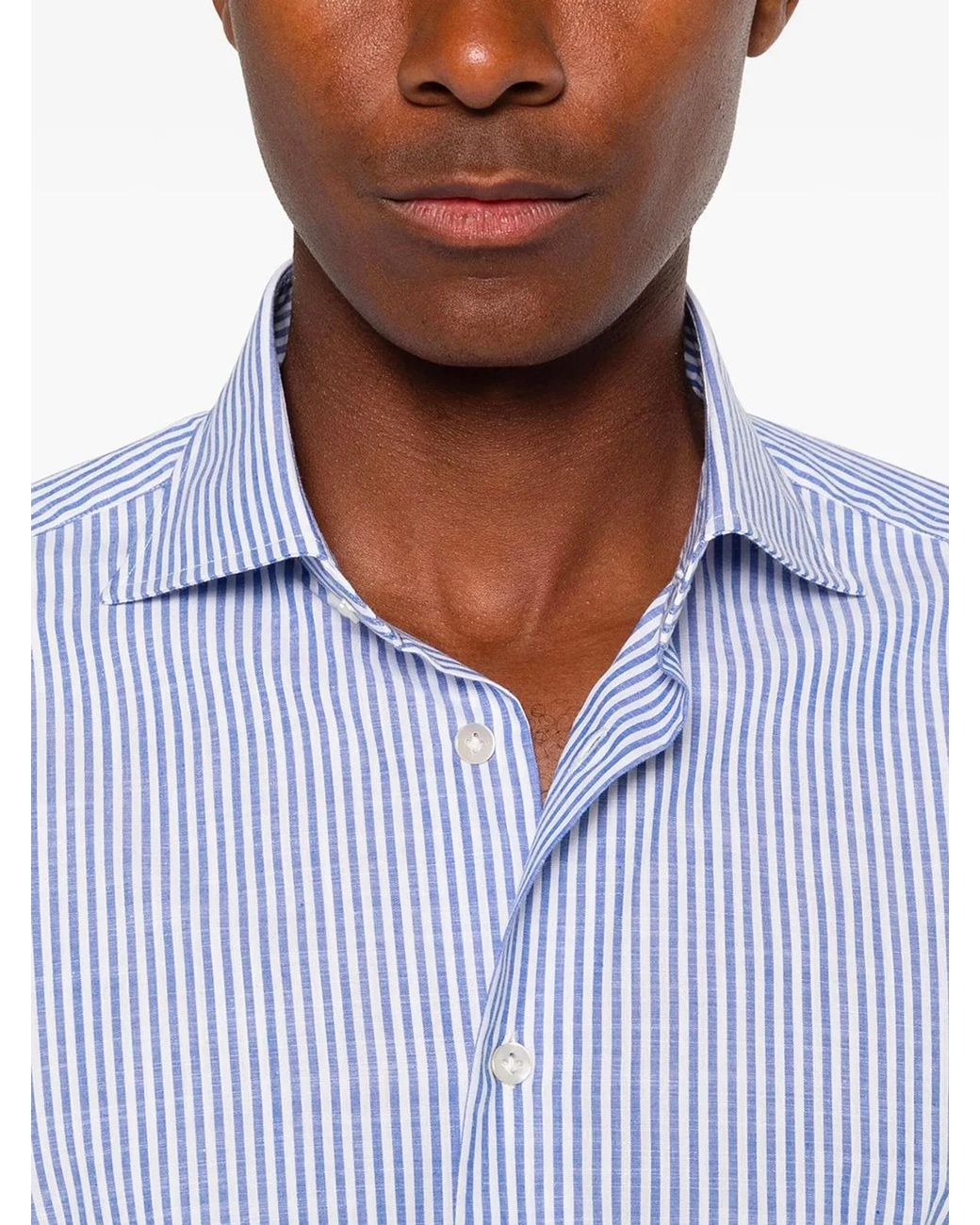 Borriello Blue Striped Shirt for men