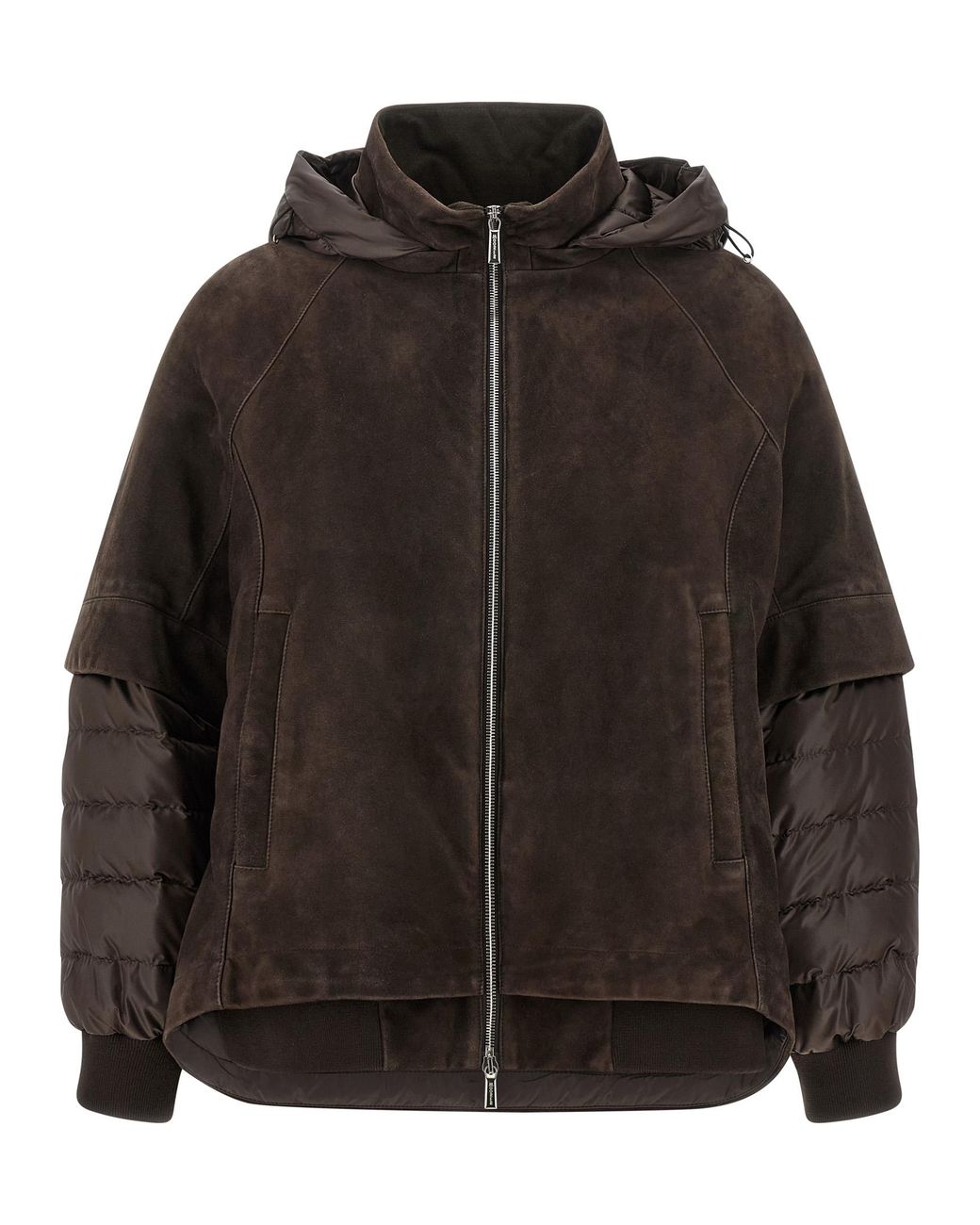 Moorer Black Wool Leather Jacket