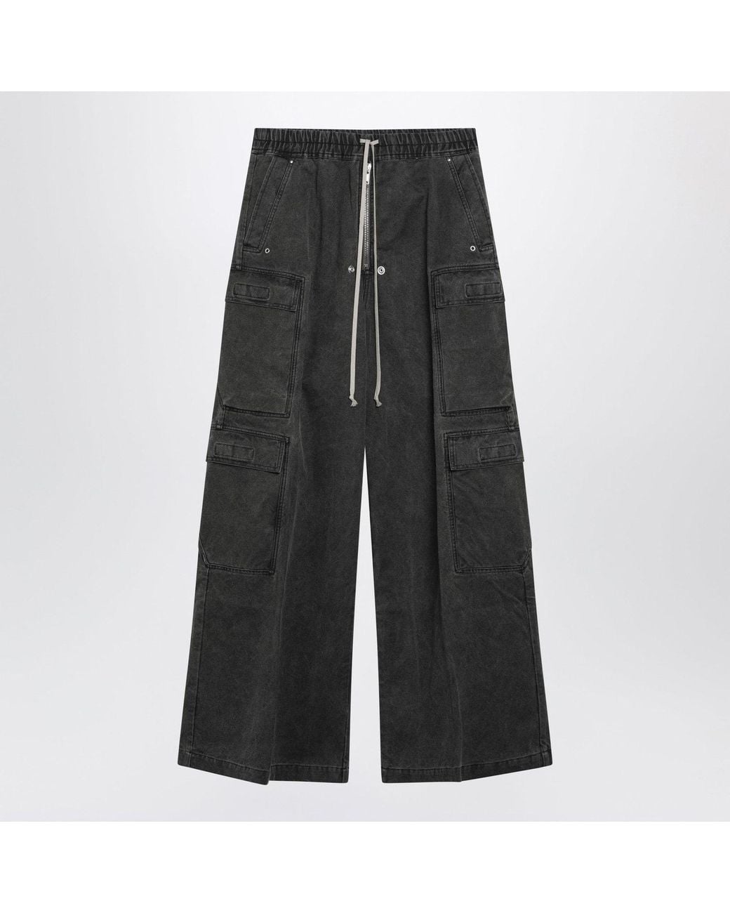 Rick Owens Gray Jumbo Belas Gravel Cotton Cargo Pants for men
