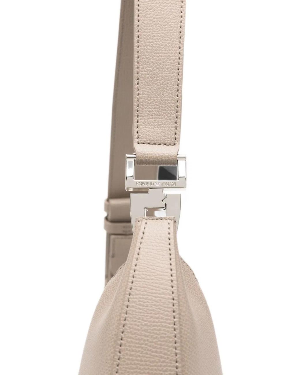 Emporio Armani White Medium Leather Hobo Bag