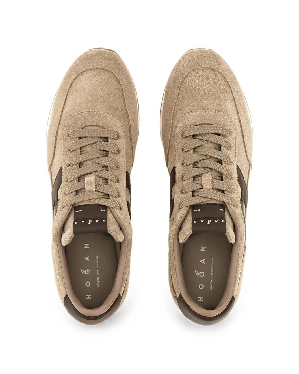 Hogan Brown Logo Sneakers for men