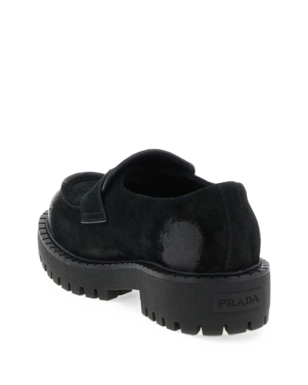 Prada Black Flat Shoes, 100% Vitello for men