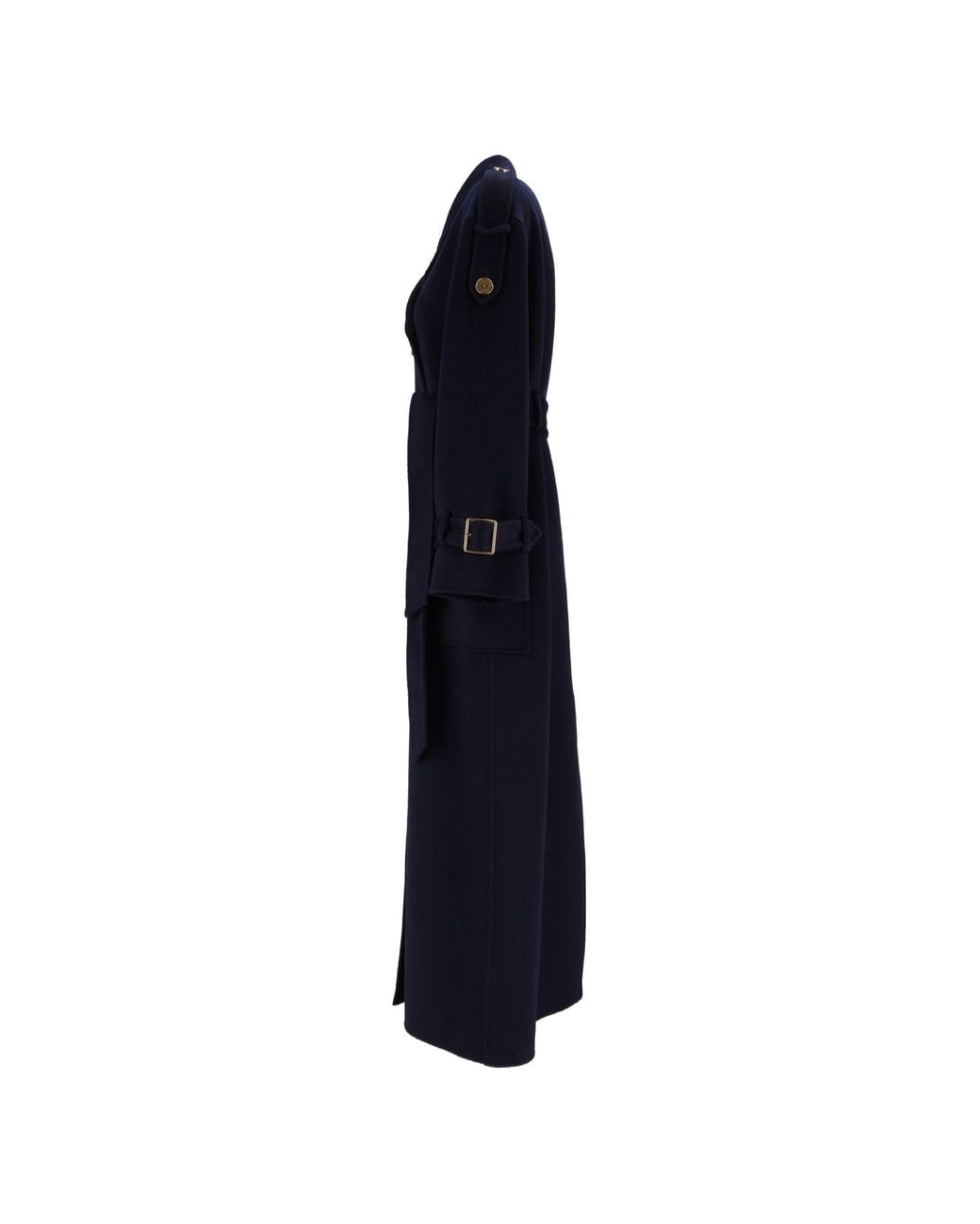 Elisabetta Franchi Blue Cappotto Con Cintura