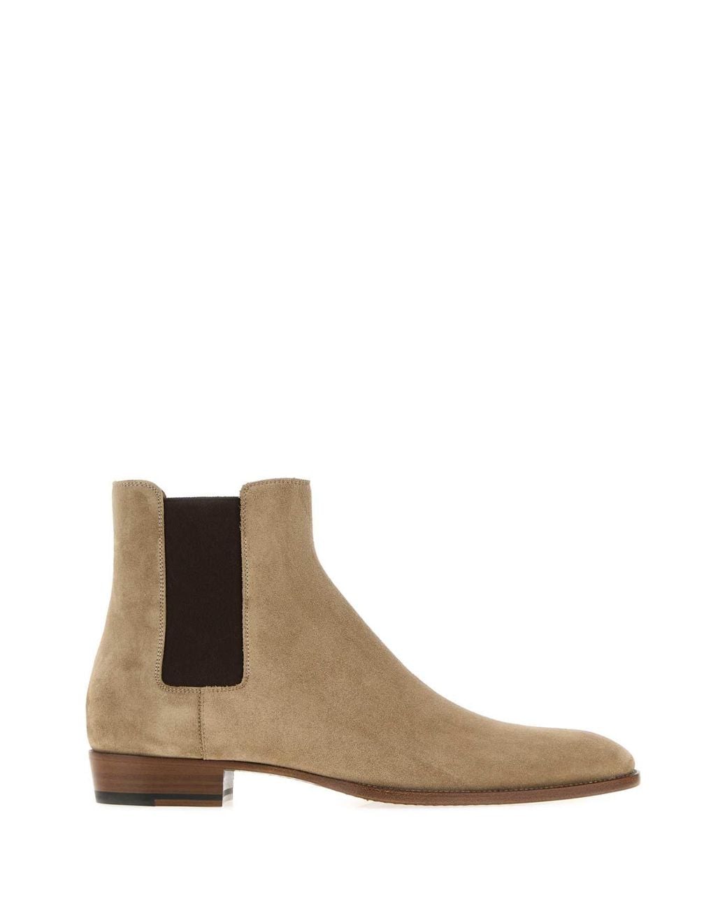 Saint Laurent Brown Cappuccino Suede Ankle Boots For for men