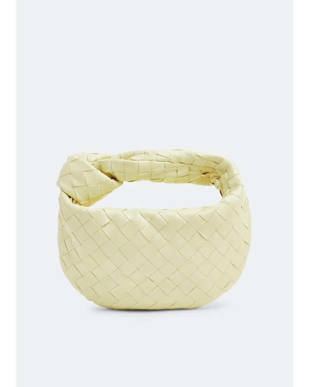 Bottega Veneta White Mini Jodie Intrecciato Leather Bag