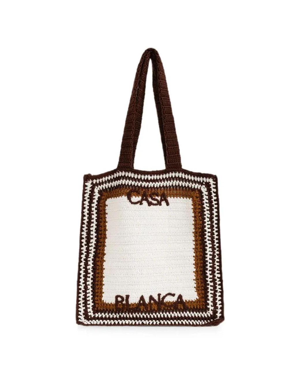 Casablanca White Crochet Shopper Bag With Embroidered Logo for men
