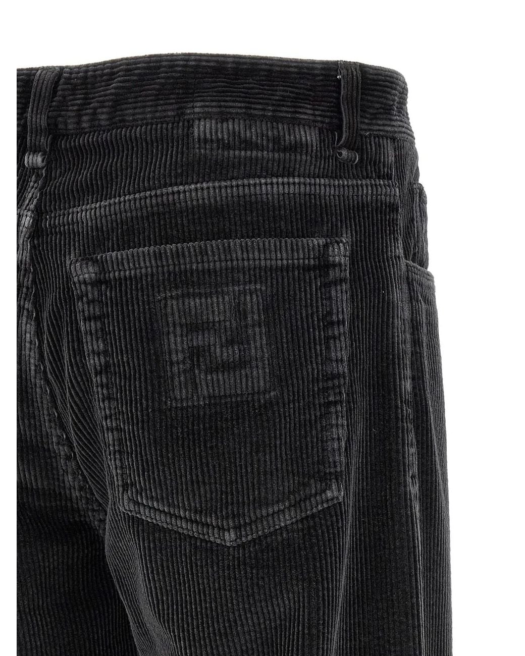 Fendi Black Flat Front Trousers for men