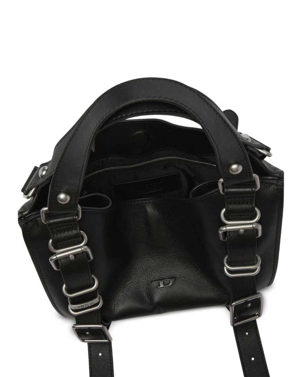 DIESEL Black D-One-Small Treated Leather Tote Bag With Handle