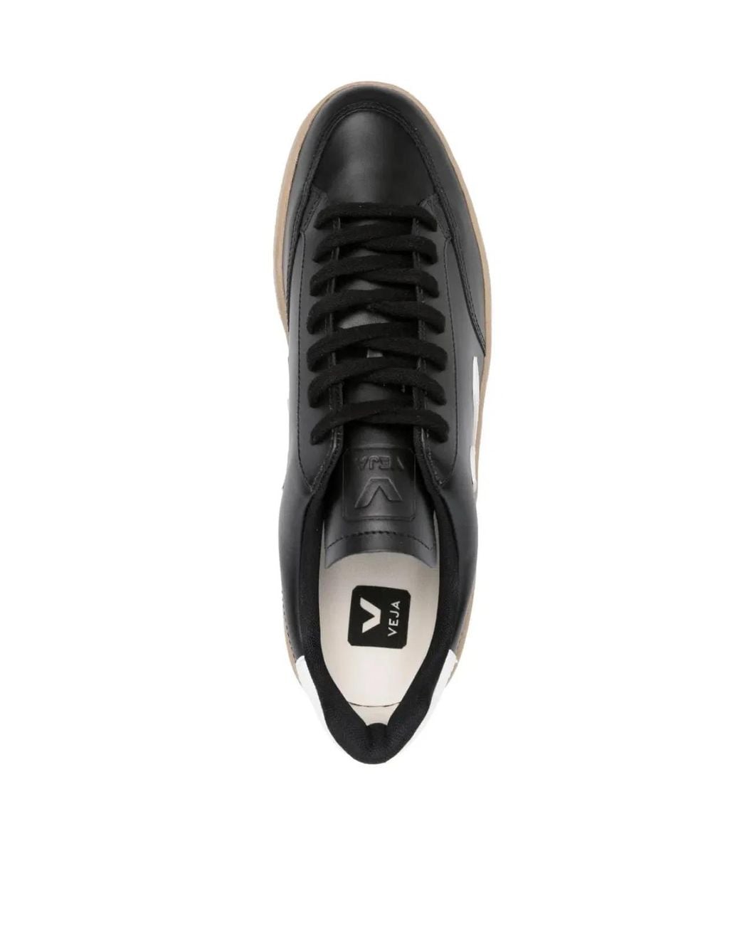 Veja Black V-12 Leather Sneakers