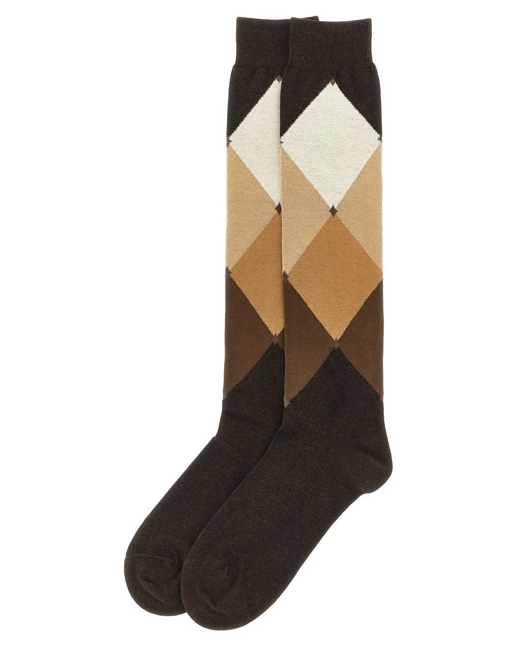 Ballantyne Brown Diamond-Shaped Socks for men