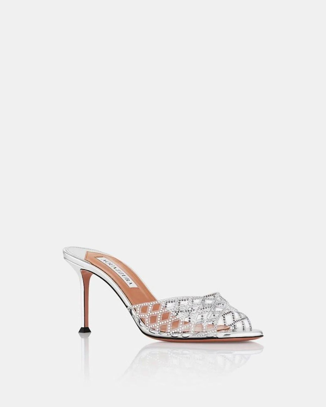 Aquazzura White Lumiere Mule 75