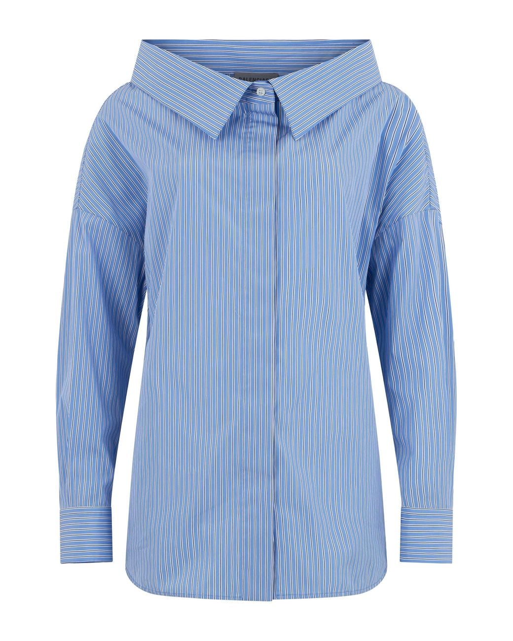 Balenciaga Blue Shirt With Wide Collar