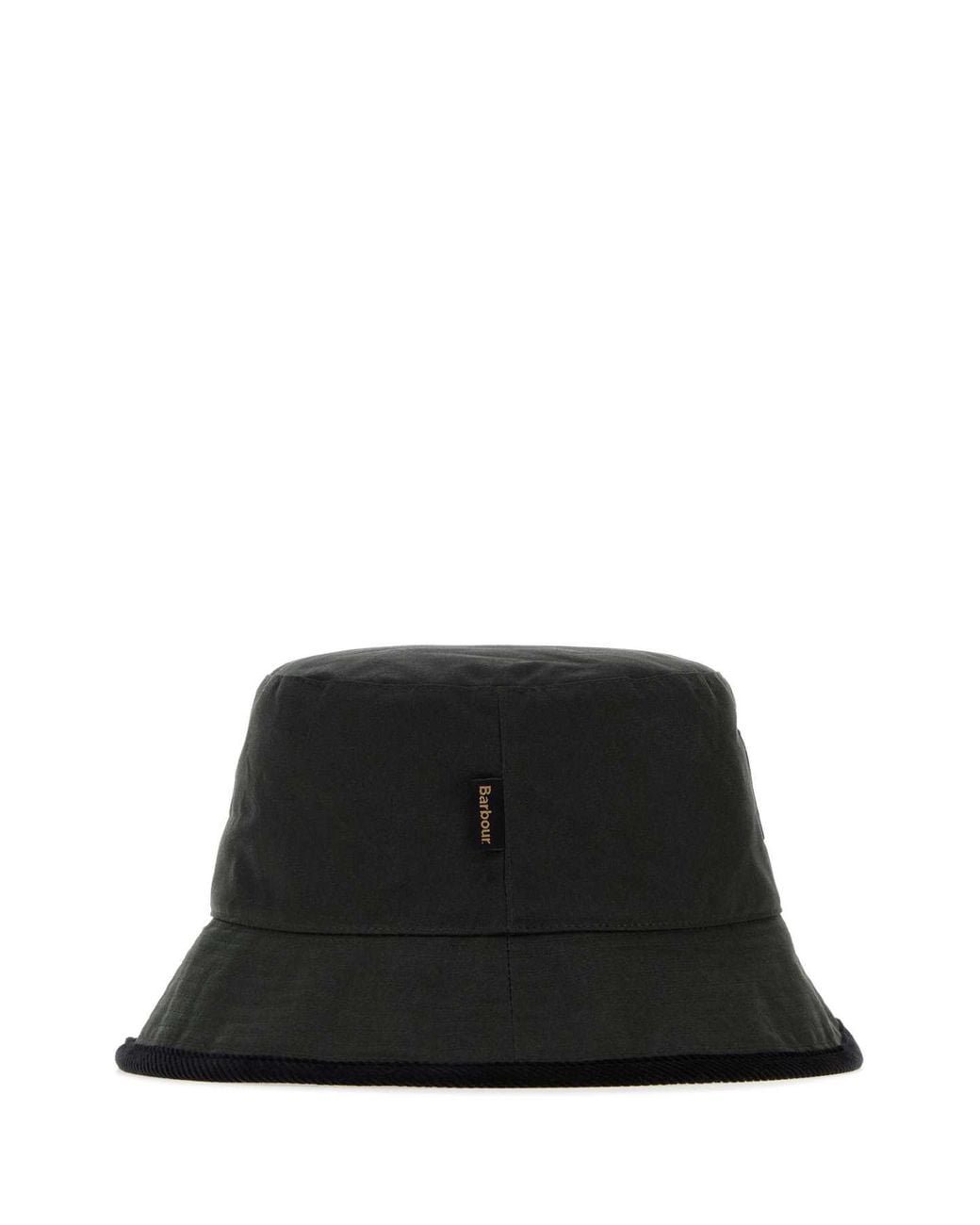 Barbour Black Cotton Canvas Bucket Hat For for men