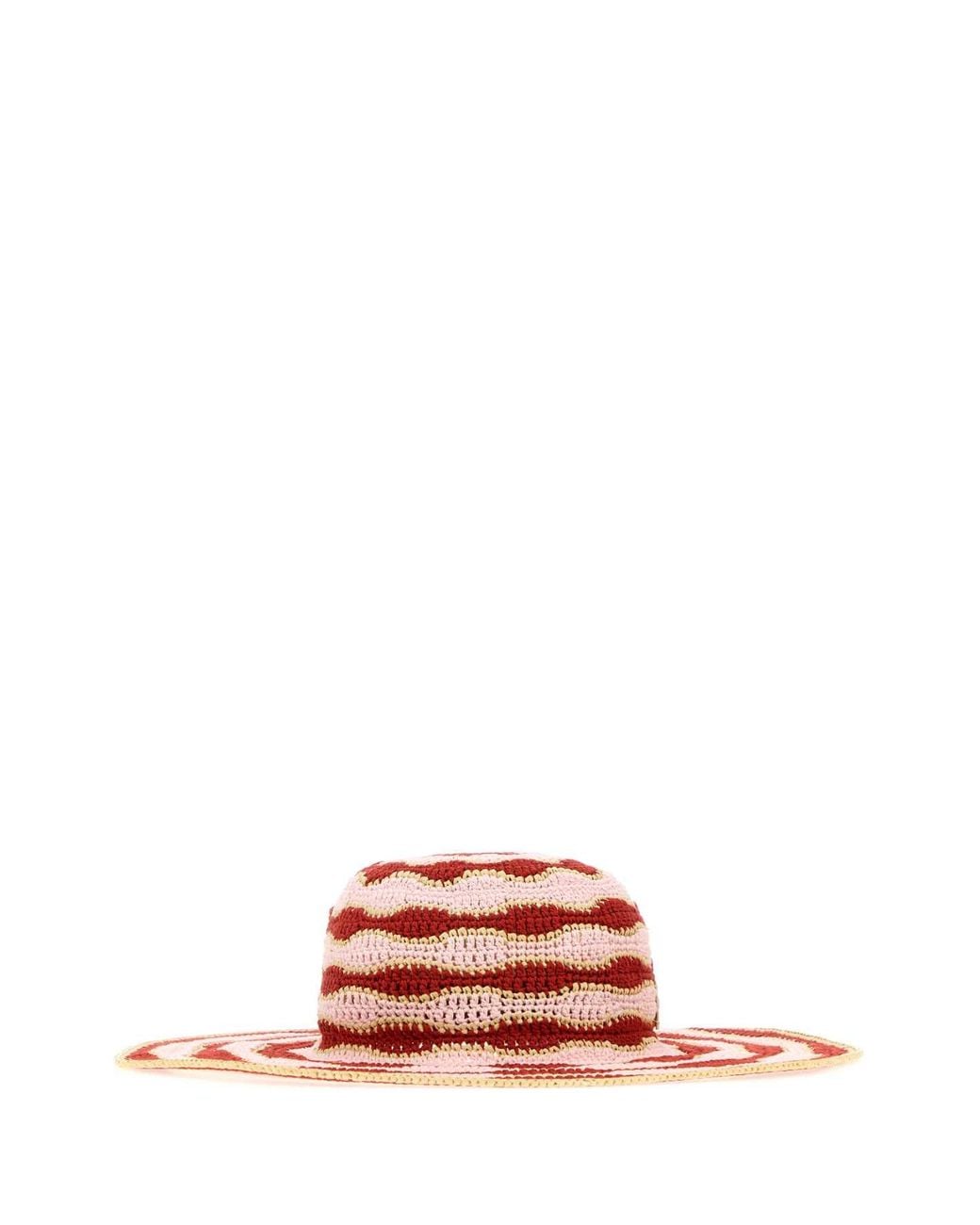 Fendi Pink Cappello Tesa L Rafia Crochet