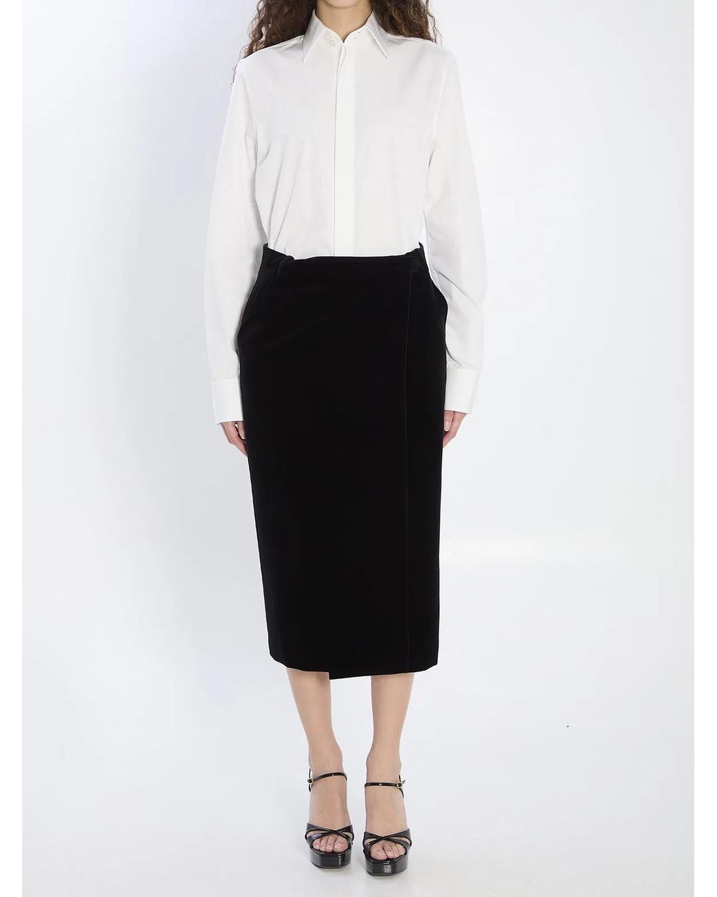 Saint Laurent Black Wrap Skirt