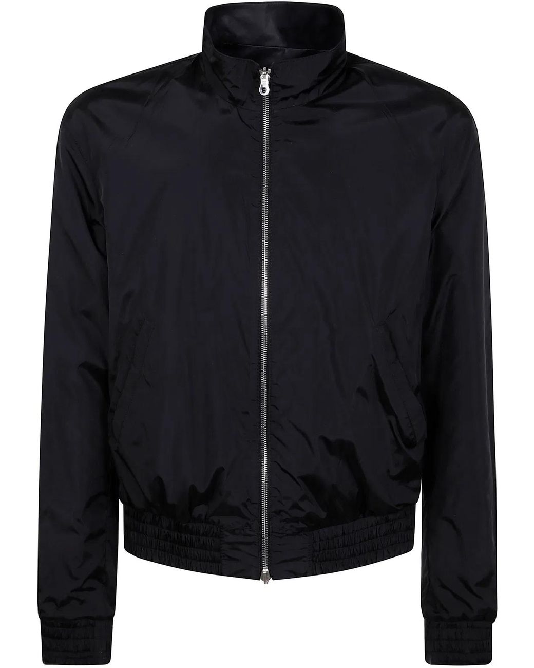 Desa Black Leather Reversible Bomber Jacket for men