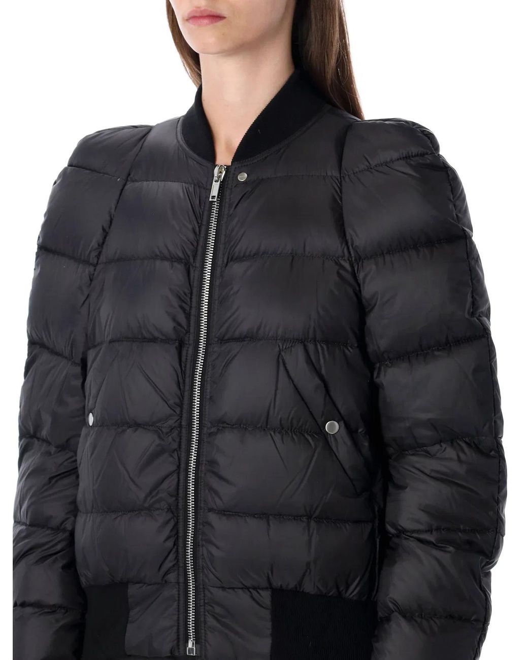 Rick Owens Black Padded Bomber Jacket