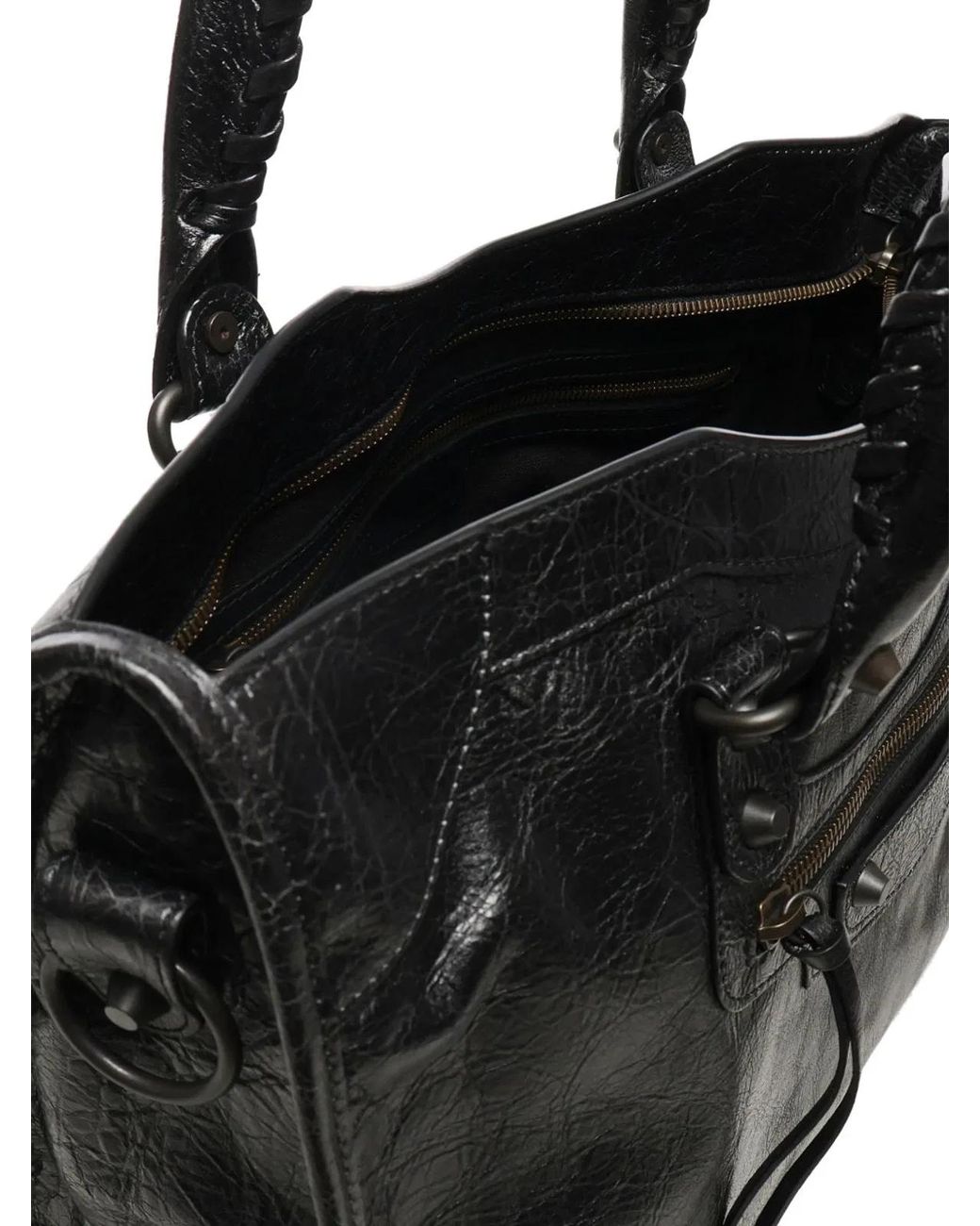 Balenciaga Black Le City Medium Lambskin Leather Handbag
