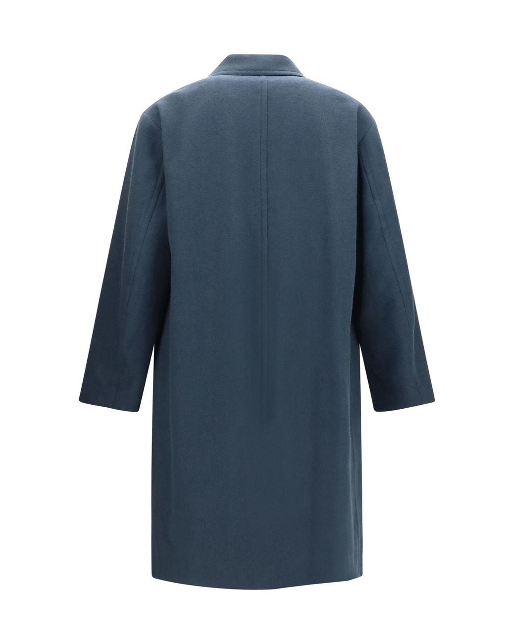 Dries Van Noten Blue Coat Long Single-Breasted Merino Wool for men