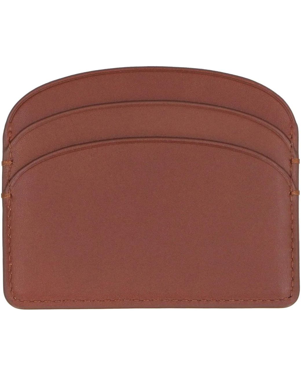 A.P.C. Purple Logo Detail Leather Card Holder Cowhide Wallets & Purses