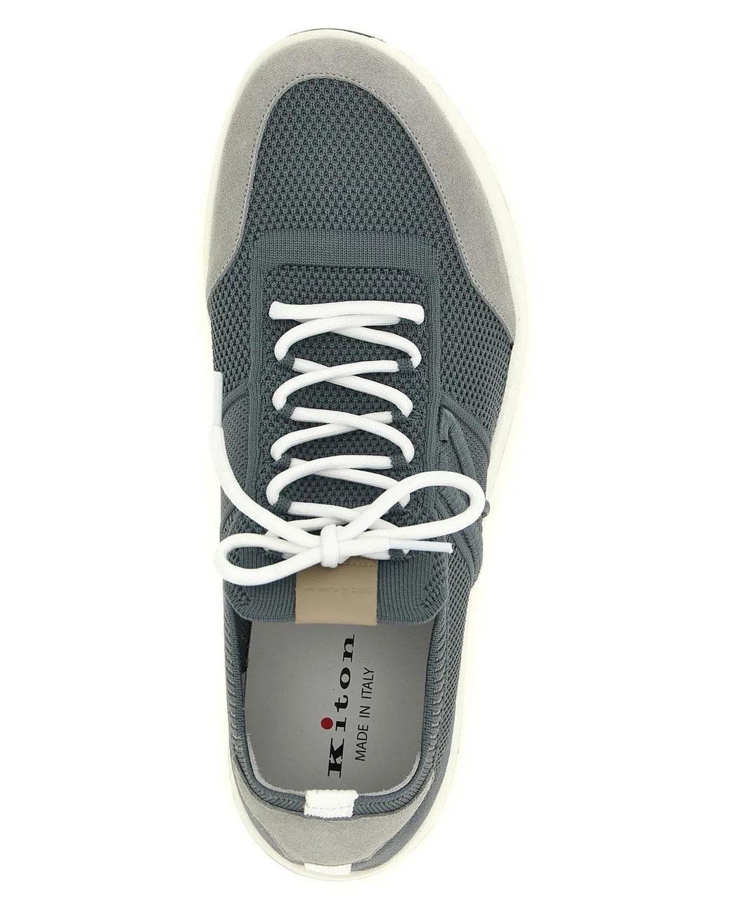 Kiton Blue Technical Cotton Sneakers for men