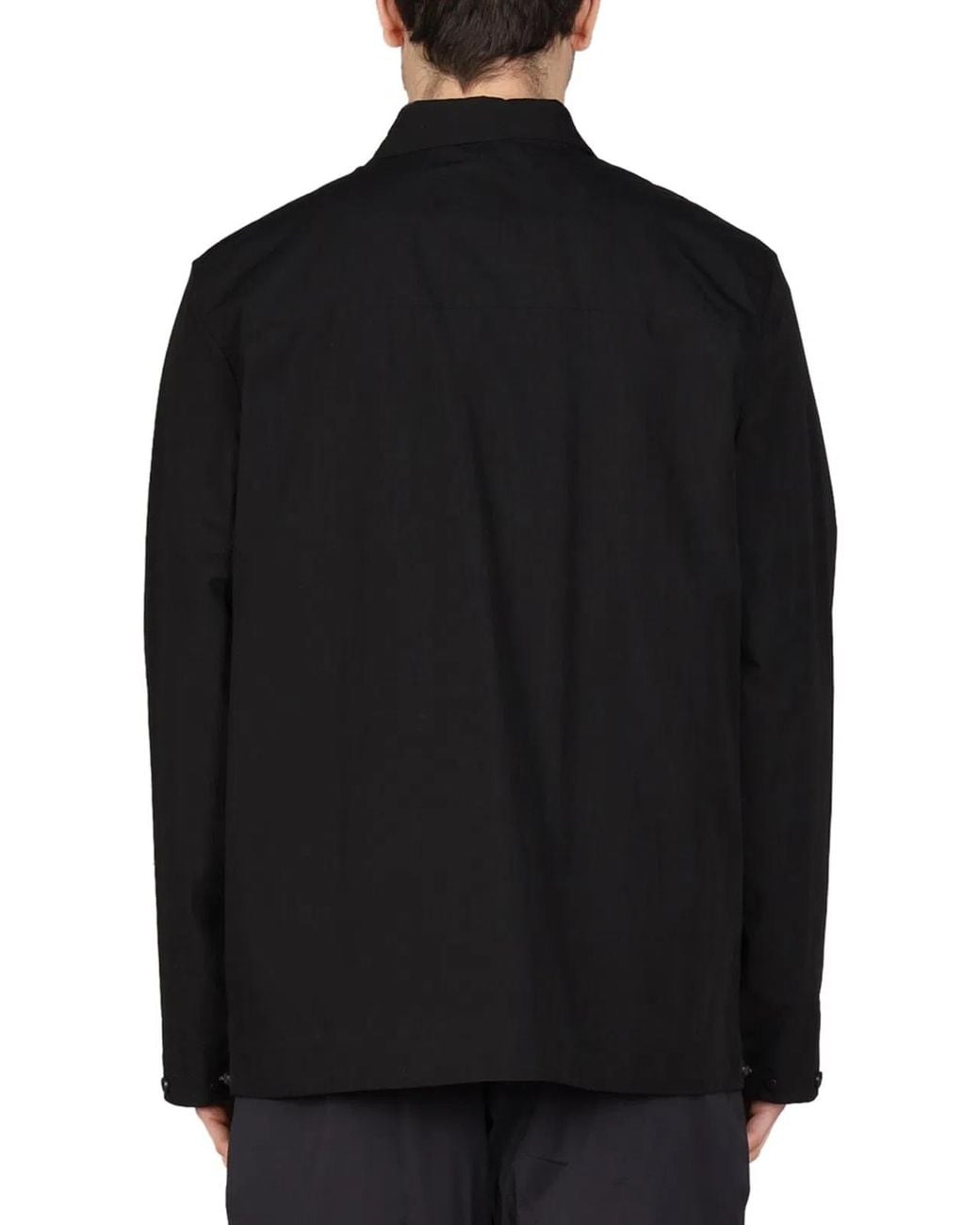 Monobi Black Cotton And Nylon Jacket for men