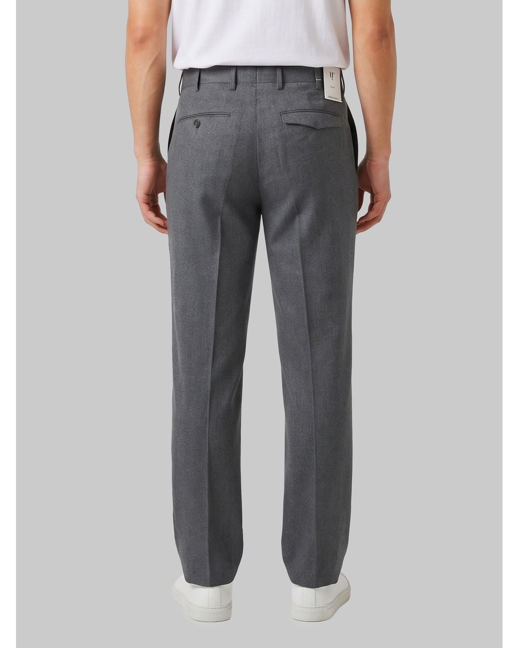 PT Torino Gray Michael Cotton And Wool Pants for men