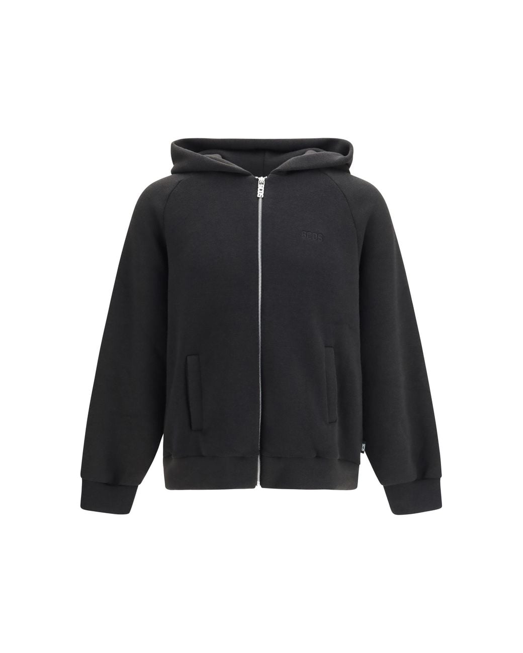 Gcds Black Hooded Sweatshirt With Back Logo for men