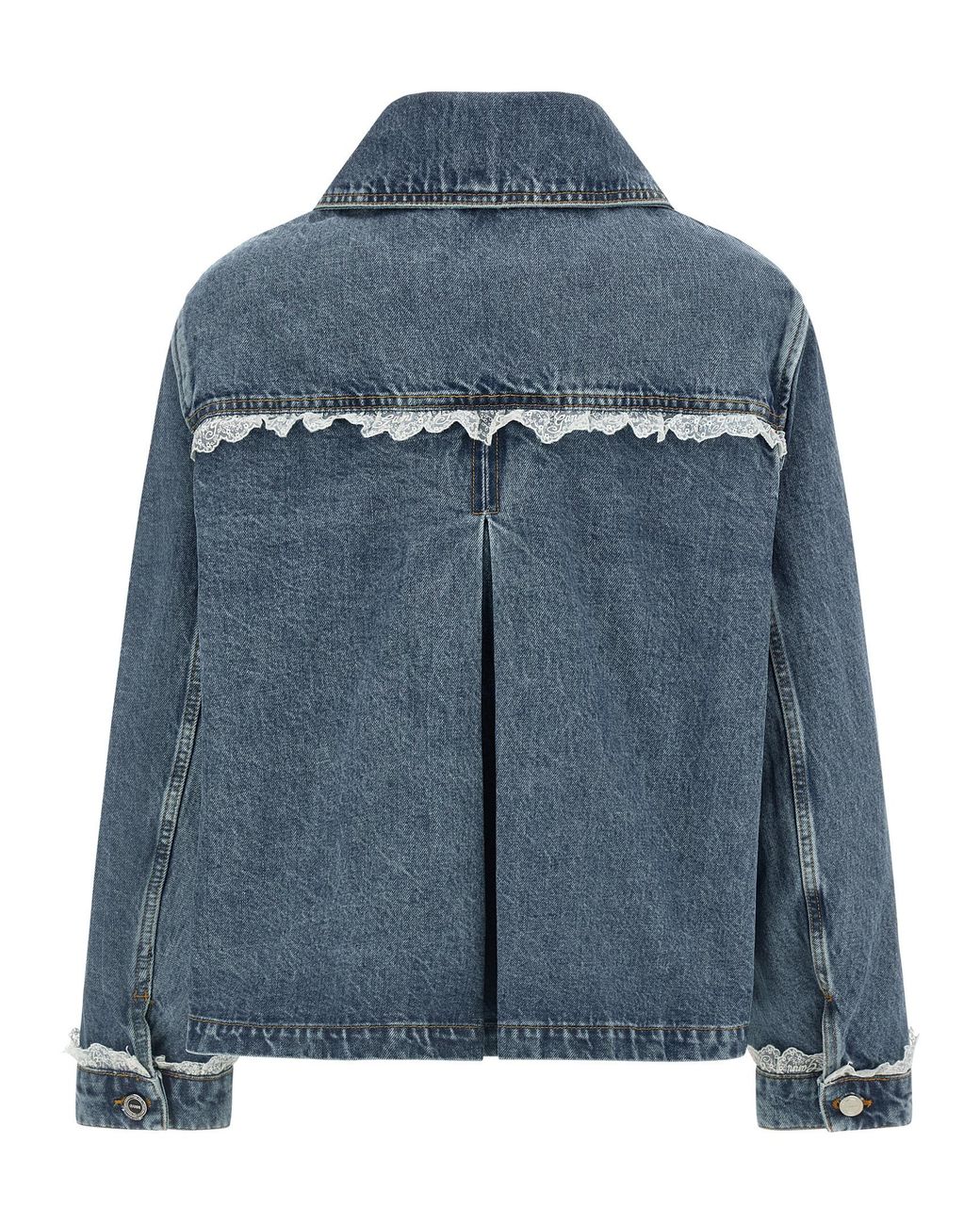 Ganni Blue Denim And Lace Jacket