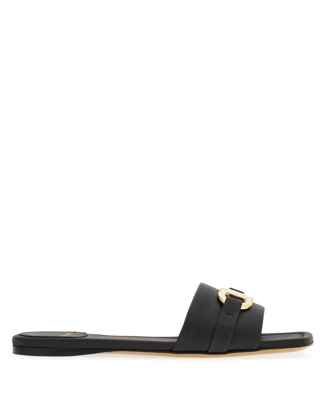 Ferragamo White Leather Slide Gancini