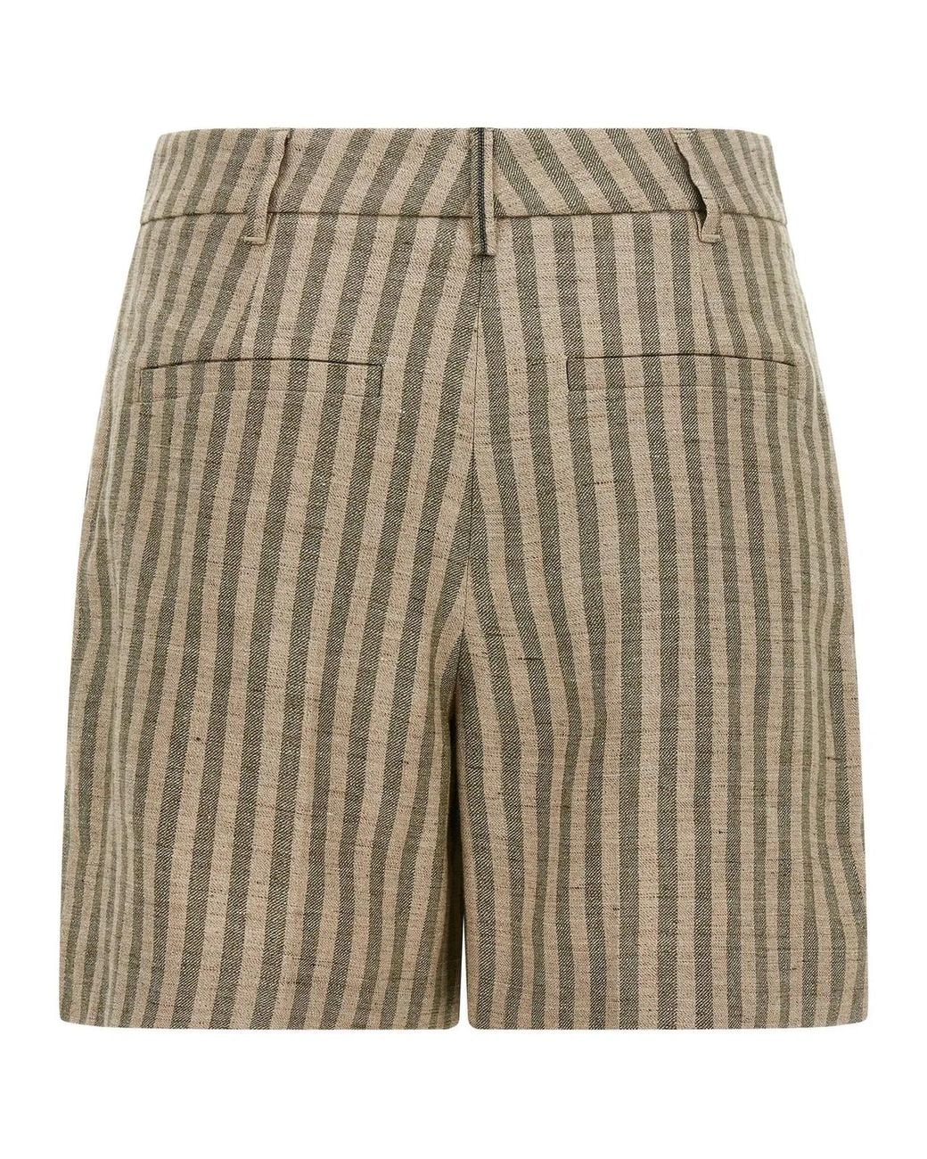 Brunello Cucinelli Natural Striped Bermuda Shorts