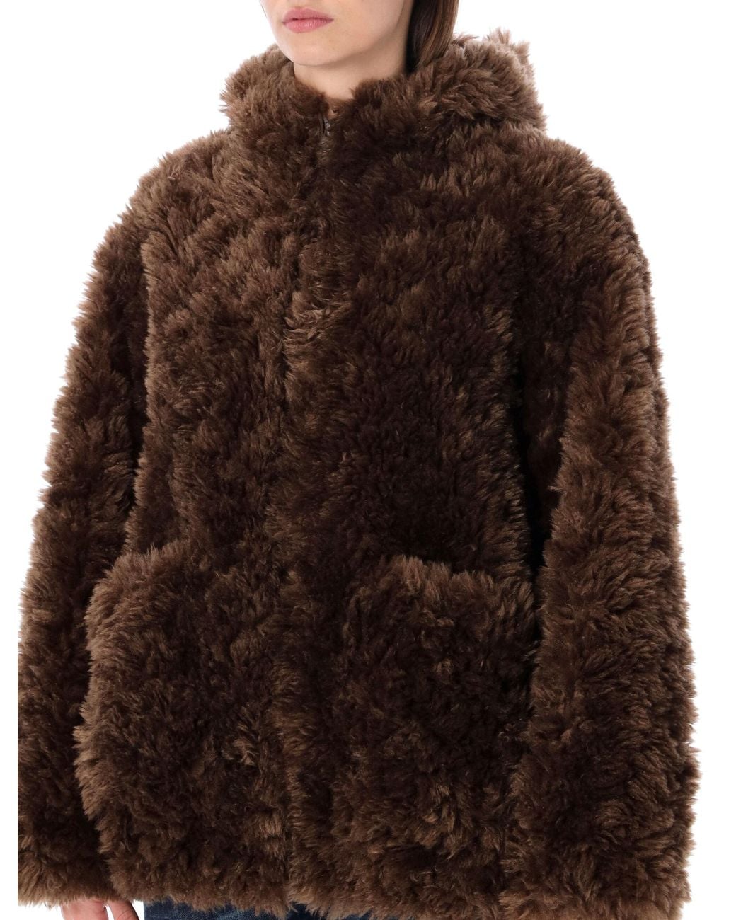 Urbancode Brown Hooded Bomber Fur