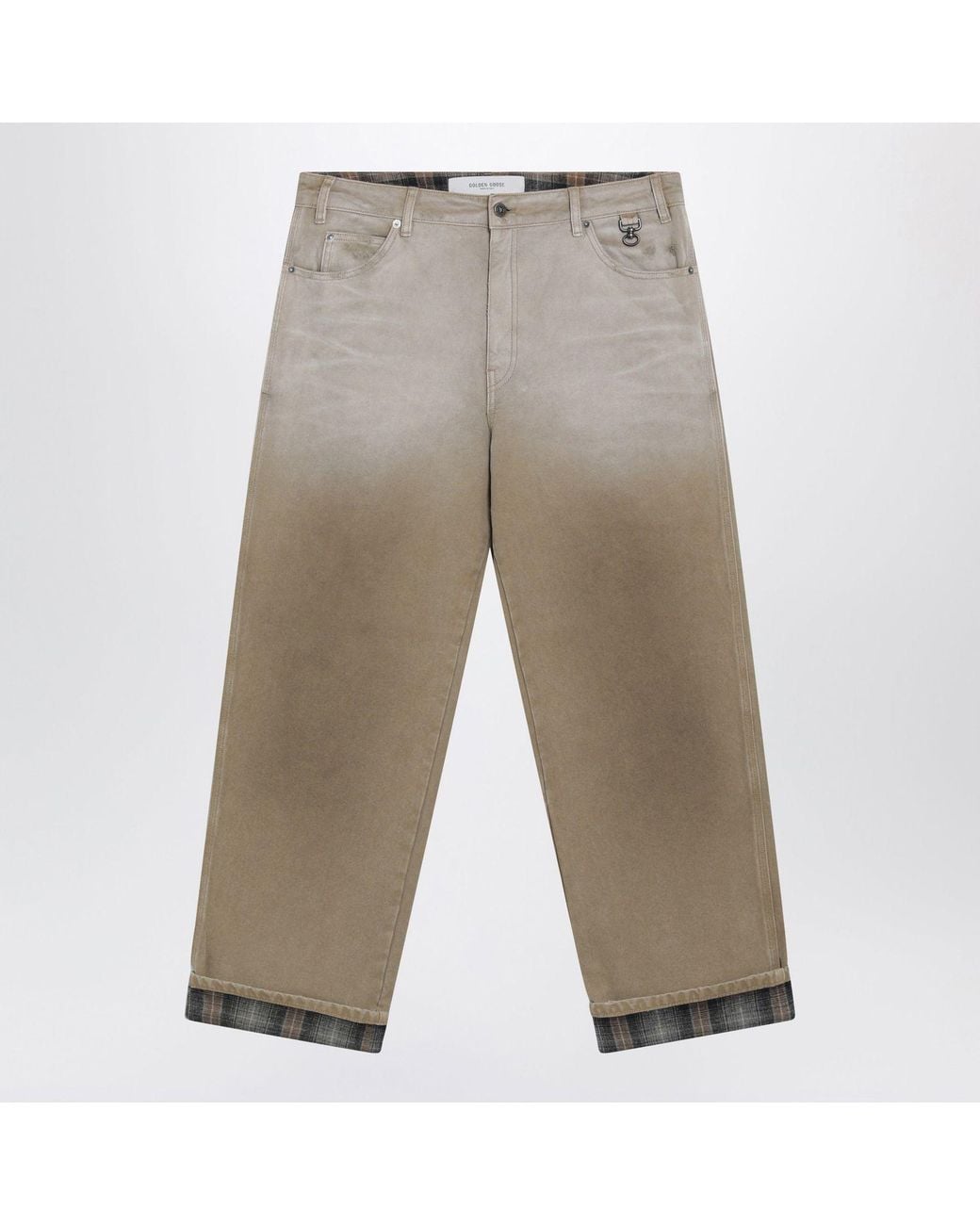 Golden Goose Deluxe Brand Gray Dégradéeffect Cotton Painter Trousers for men