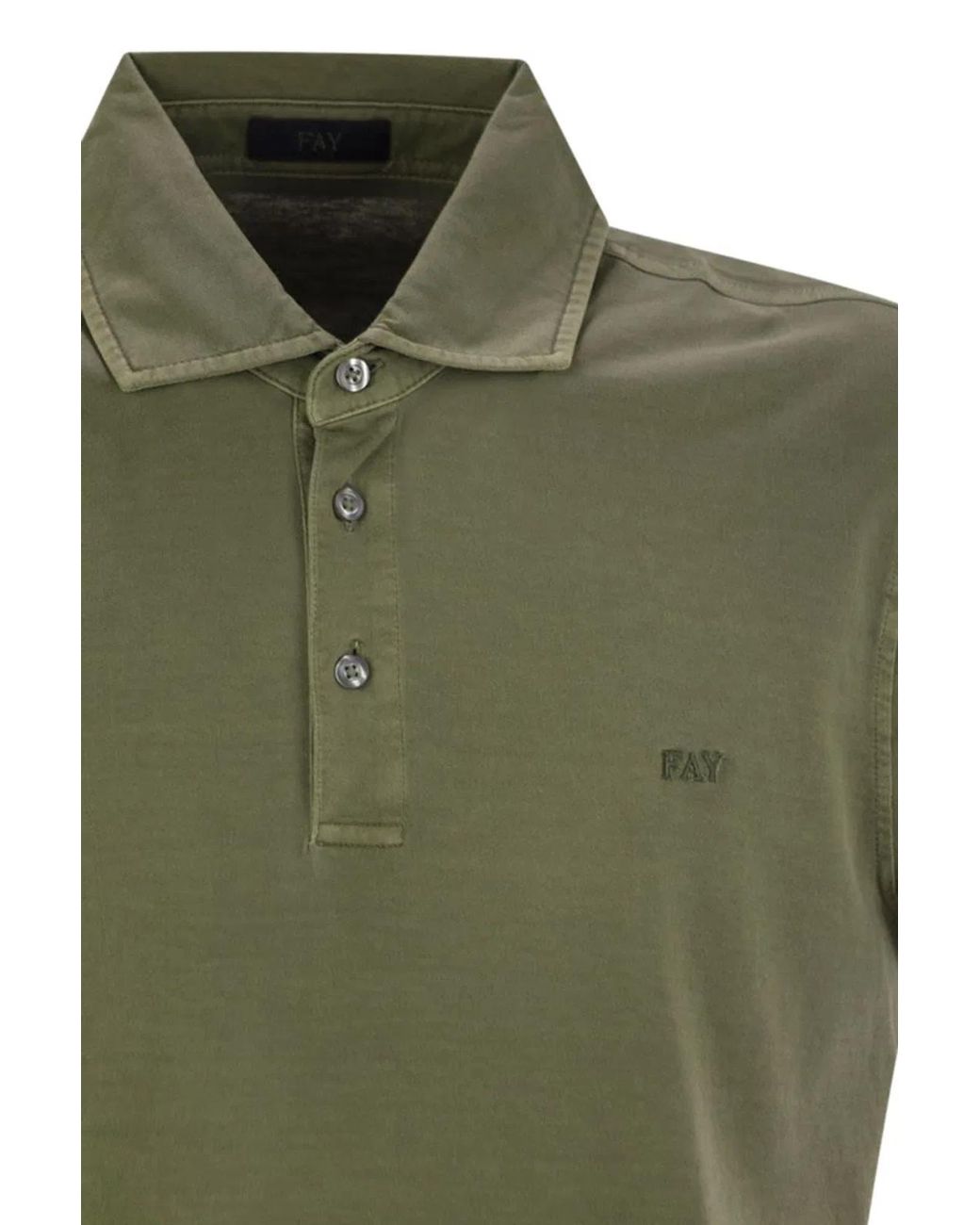 Fay Green Cotton Jersey Polo Shirt for men